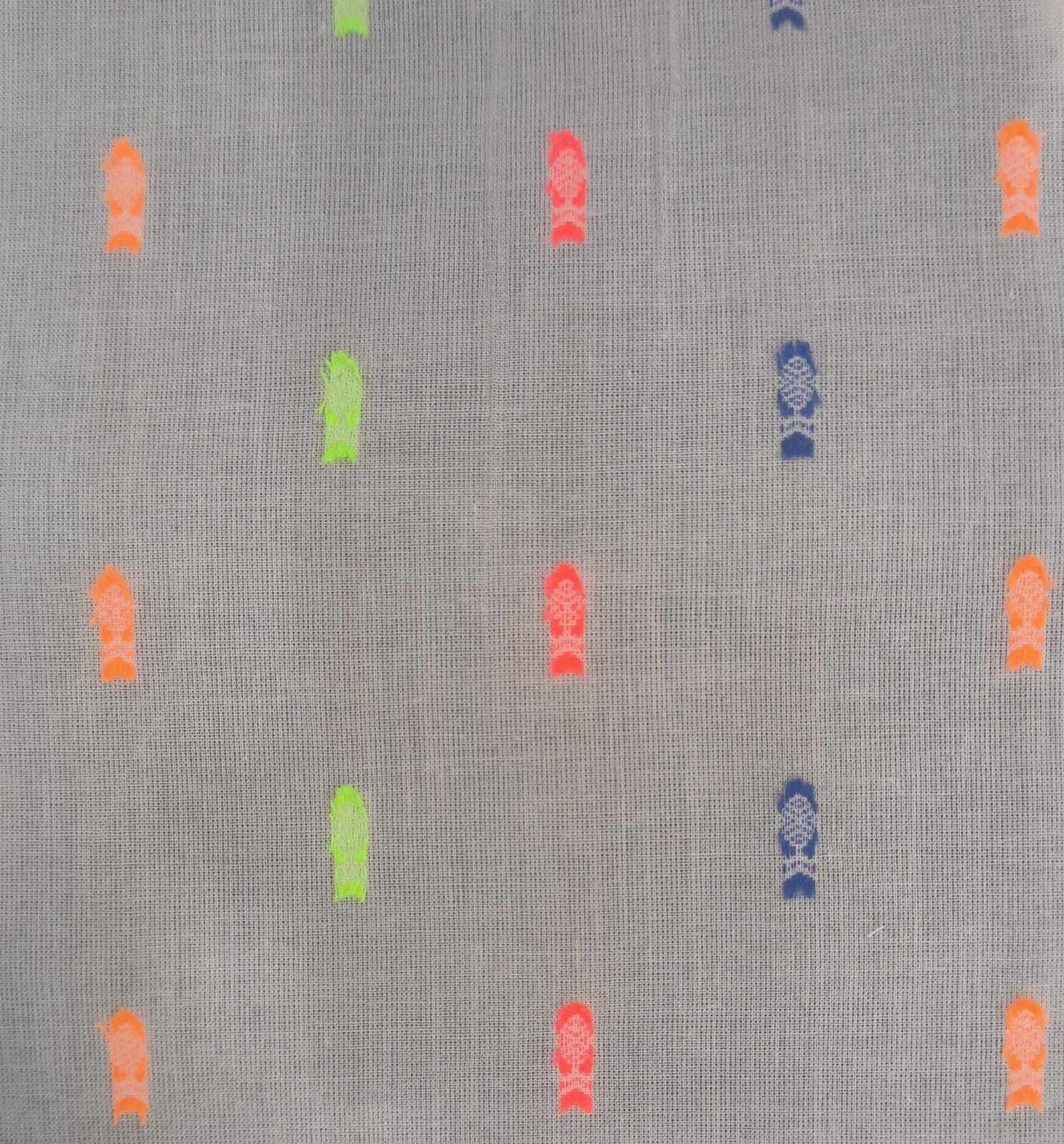 COTTON COLOUR BOOTA MULTI FISH