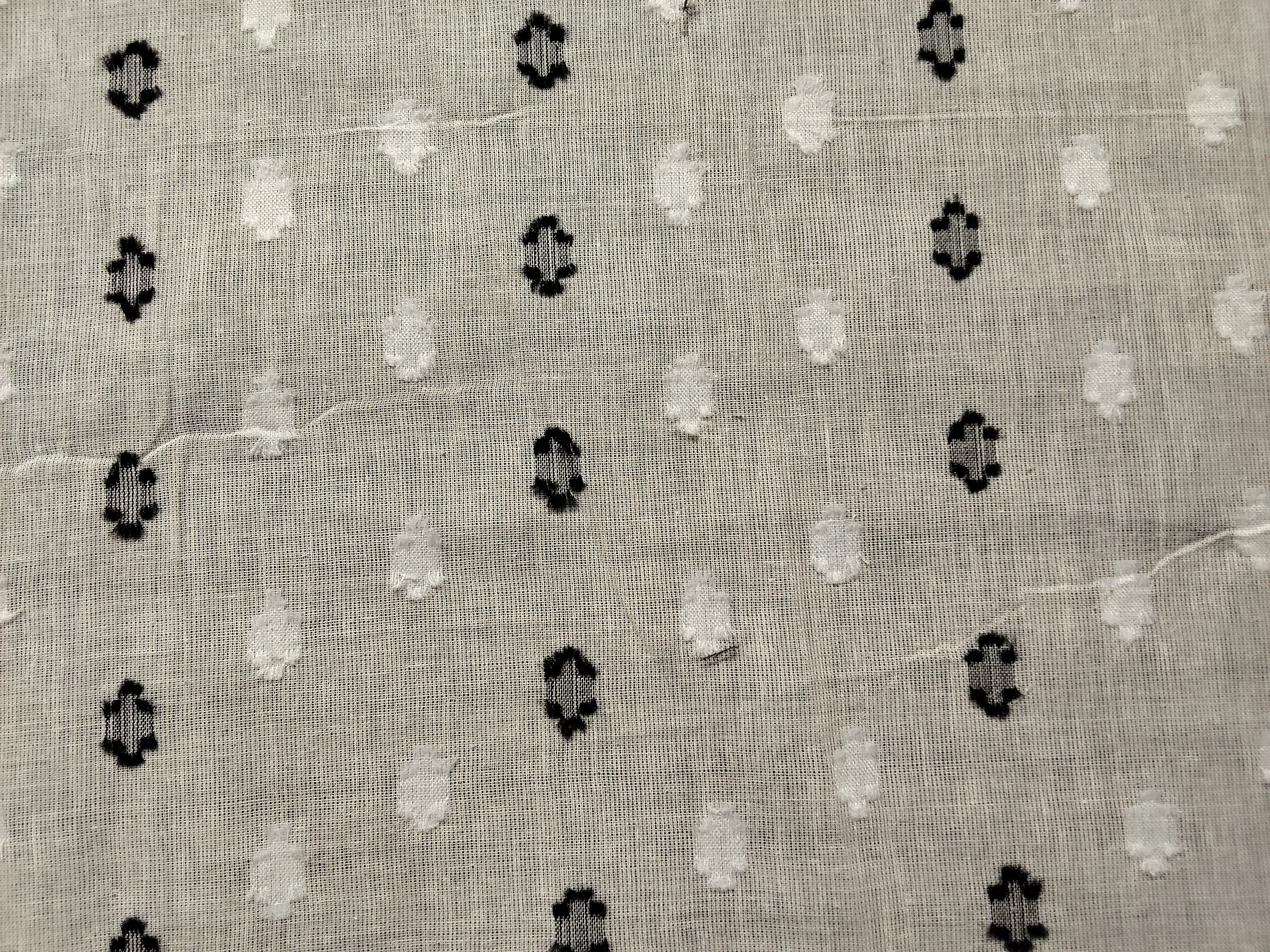COTTON CUTWORK JACQUARD BOOTA BLACK & WHITE